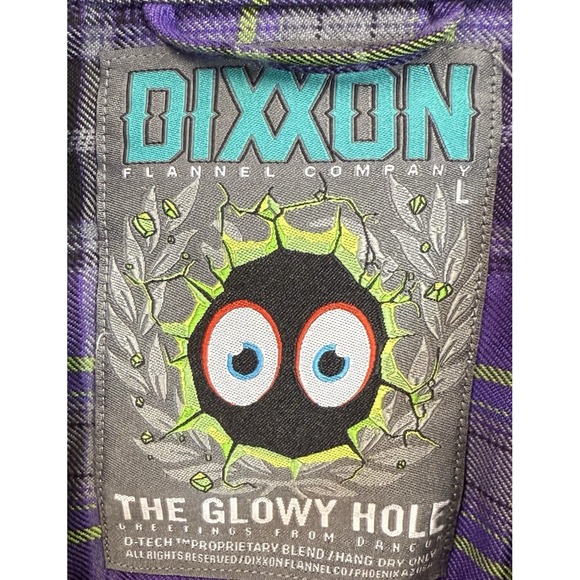 Dixxon Flannel Company The Glowy Hole Long Sleeve Purple Flannel Men's Large NWT - Picture 2 of 9